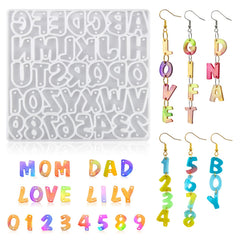 Alphabet Keychain Resin Mold Earrings Necklace Pendant Silicone Mould DIY