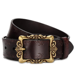 Women's Wide Leather Belt for Jeans Pants
