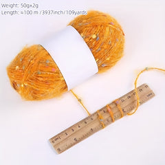 Colorful Dot Polar Fleece Hand-woven Yarn for DIY Knitting, Crocheting - 1pc