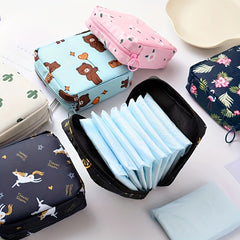 Large Capacity Cartoon Sanitary Napkin Storage Bag for Students