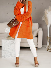  Knitted Open Front Cardigan