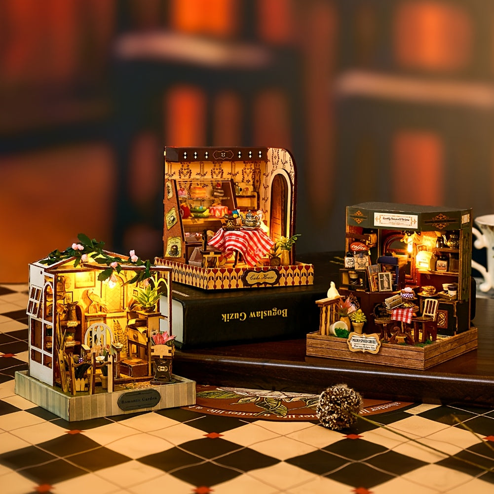 DIY Dollhouse Kit Candy Store 3D Puzzle No Glue/Batteries Adult Assembly Model