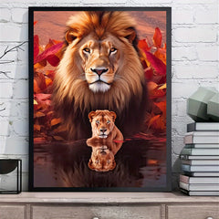 Lion Pattern Canvas Painting Poster for Home Wall Decor Art Gift
