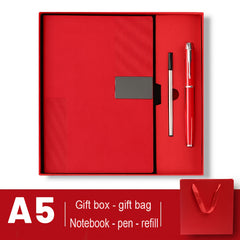 Personalized A5 Faux Leather Notebook Gift Set with Bookmark