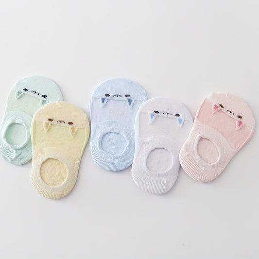 5pairs Cartoon Mesh Stitching Socks for Newborn Baby Boys And Girls