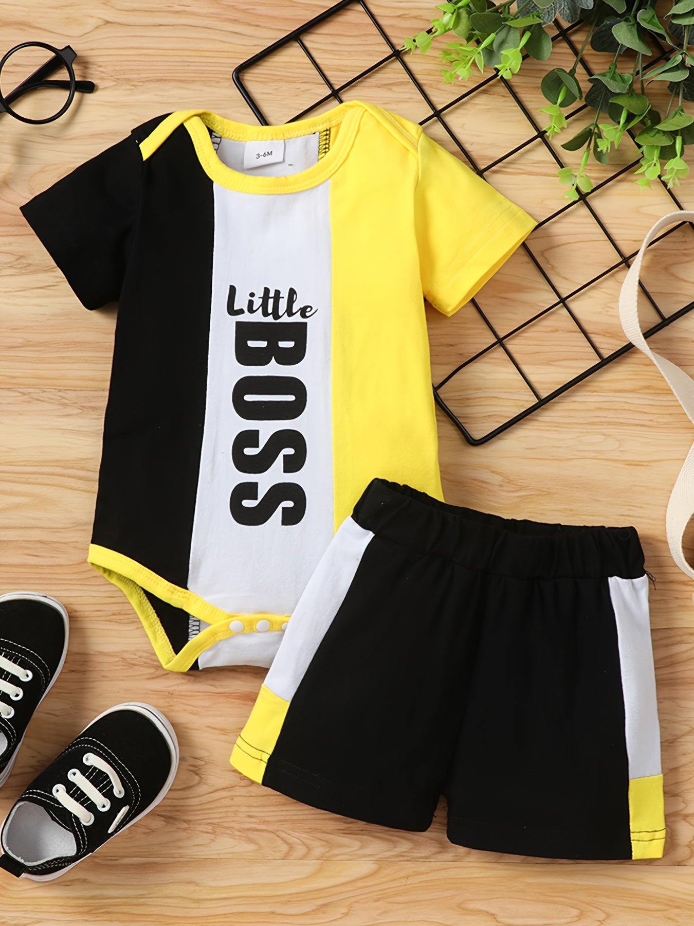 2pcs Newborn Infant Short Sleeve Romper & Shorts Set for Baby Boys