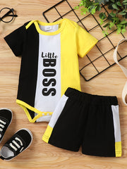2pcs Newborn Infant Short Sleeve Romper & Shorts Set for Baby Boys
