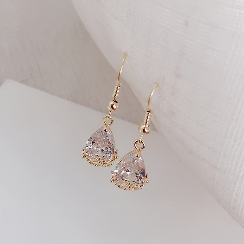 Zircon Flower Drop Earrings for Women