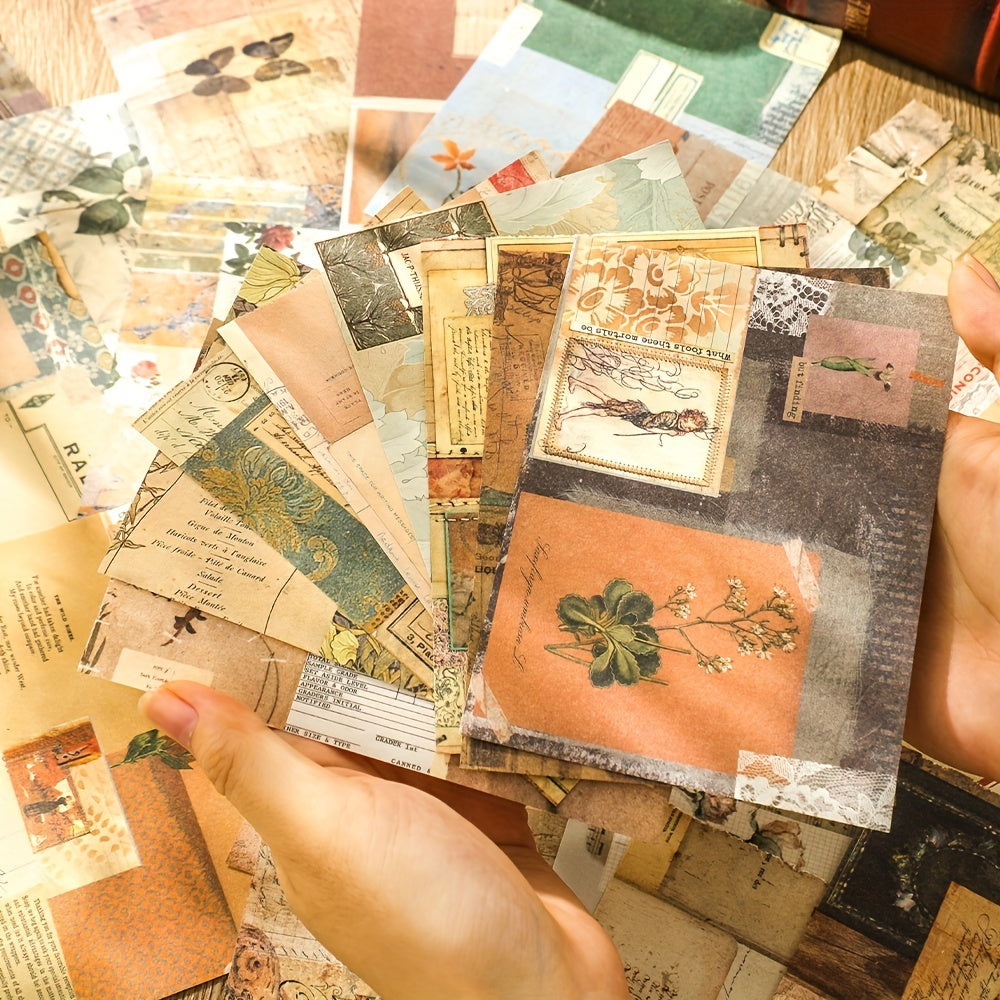 100 Sheets Vintage Art Collage Scrapbook Paper