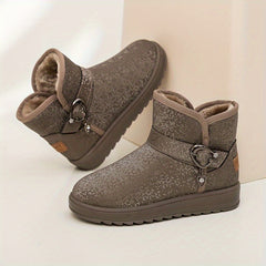Women's Winter Snow Boots Medium Top Outdoor Shoes