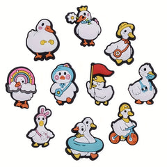 10pcs Duck Shoe Charms For Clogs Sandals PVC Decorations Party Favors