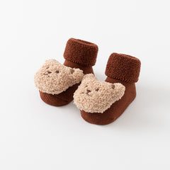 Adorable Bear Decorated Non Slip Socks for Kids