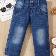 Girls' Funky Casual Jeans Cropped Denim Capris Trousers