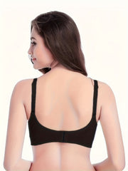 3pcs Front Buckle Wireless Bra Comfy & Push Up Bra