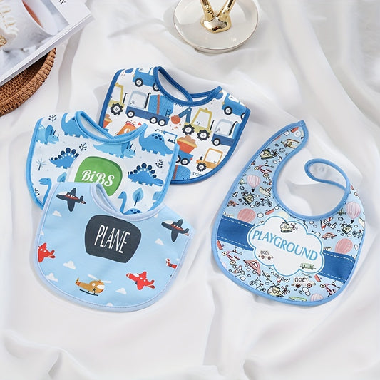 Boys Cartoon Cotton Bib Reusable Towel Bib Cloth Absorbent Skin-friendly Bib
