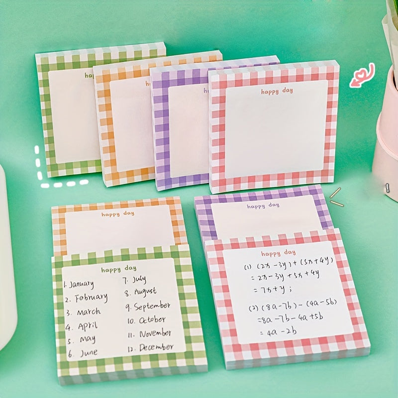Plaid Sticky Notes Student High value Notepad Landscaping Stickers