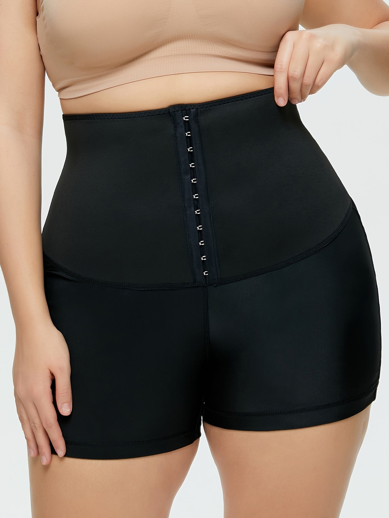  Shapewear High Rise Front Buckle Stretch Shorts