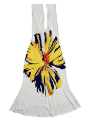  Daisy Print Halter Neck Maxi Dress