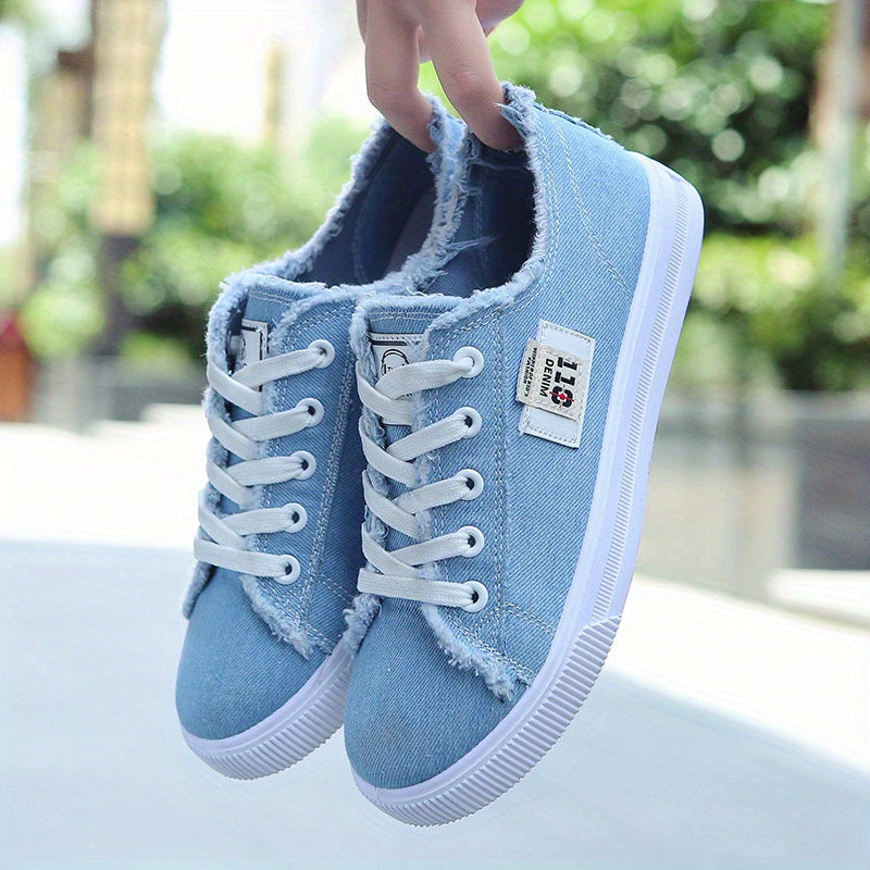 Women's Casual Canvas Lace Up Flat Shoes