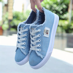 Women's Casual Canvas Lace Up Flat Shoes