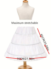 Girls Princess Skirt With 3 Hoops Supporter Long Skirt