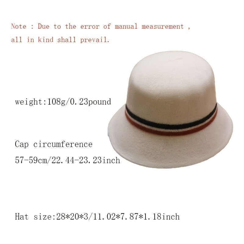 Woolen Round Top Bucket Hat for Her