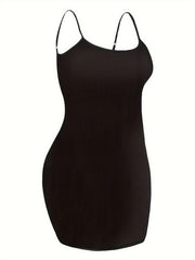  Casual Dress Women's Solid Round Neck Backless Cami Dress