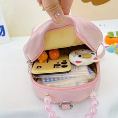 Sequins Backpack for Kids Faux Pearl Handle Bag