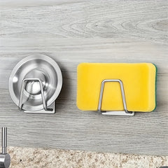 Stainless Steel Sink Sponges Holder Adhesive Drain Drying Rack Dishcloth Hook