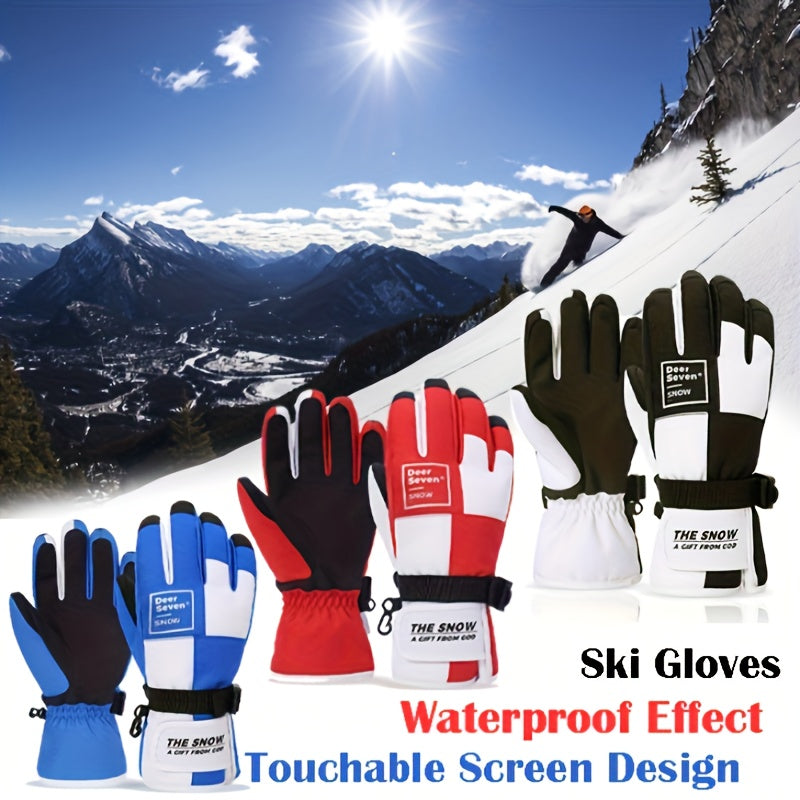 Touch Screen Skiing Gloves Winter Windproof Water Resistant