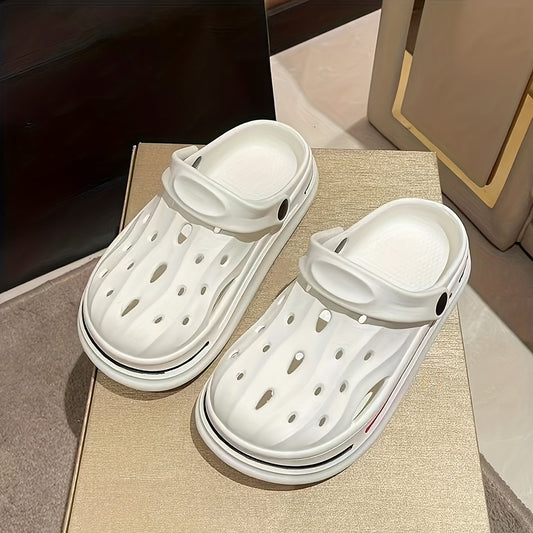 Women's Solid Garden Clogs Casual Hollow Out Slip On Shoes