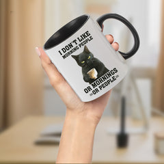 1pc Cat Pattern Ceramic Cup 11oz Wide Mouth Coffee Cup