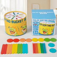 Wooden Sorting & Shape Matching Puzzle with 10 Sticks & Discs