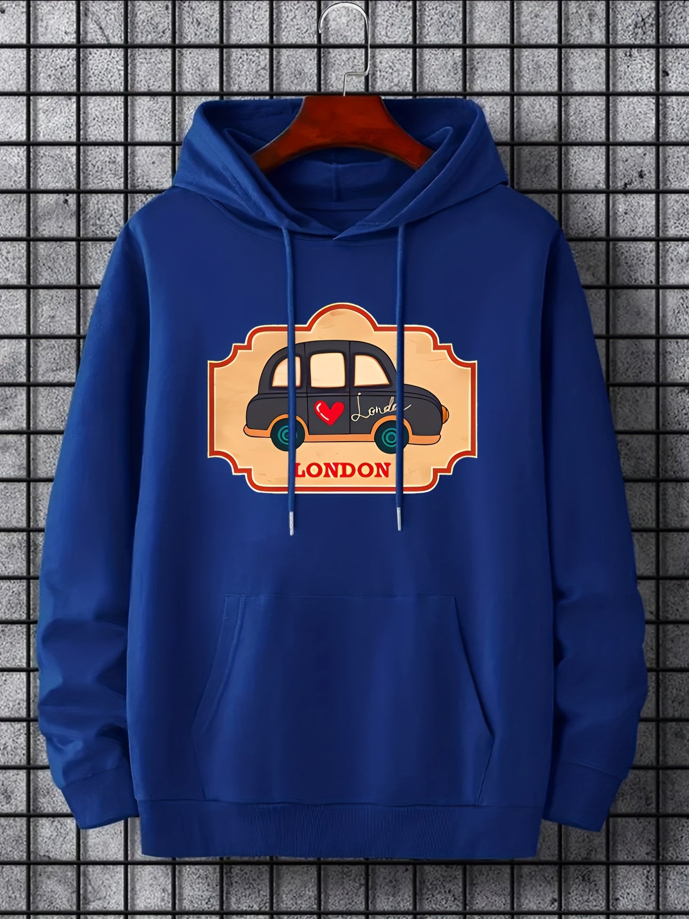 'London' Print Hoodie Hoodies For Men Men s Casual Pullover Hooded Sweatshirt