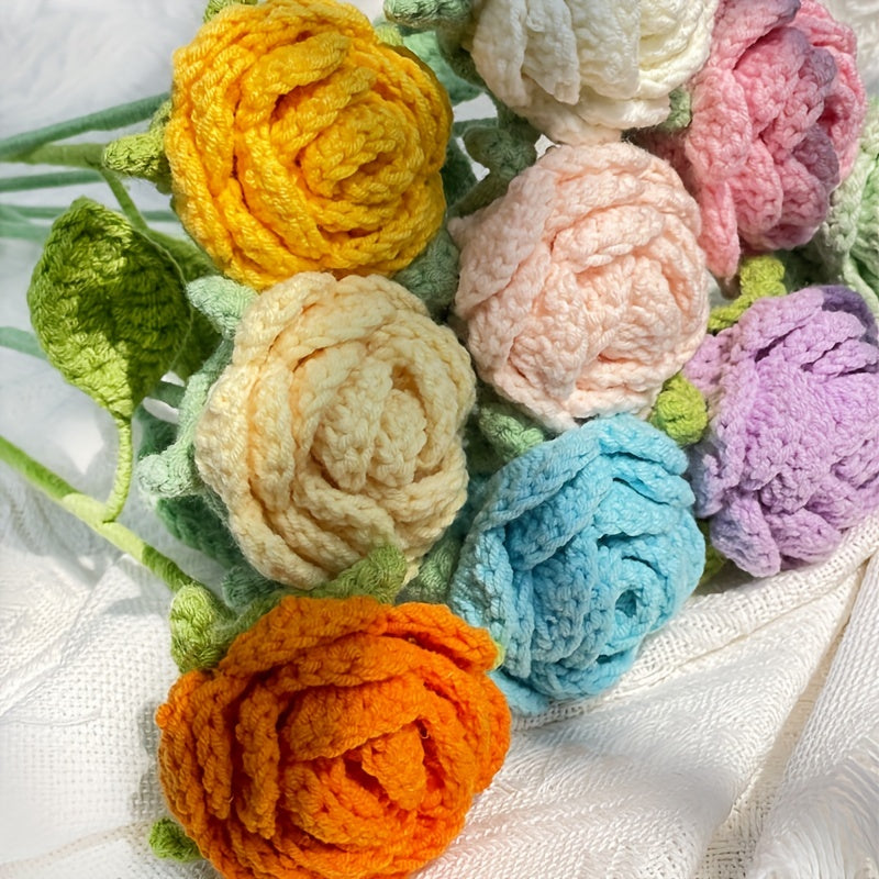 Crochet Artificial Rose Home Decor