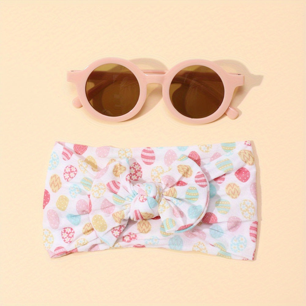 2pcs Fruits Floral Print Headbands & Sunglasses Set for Girls