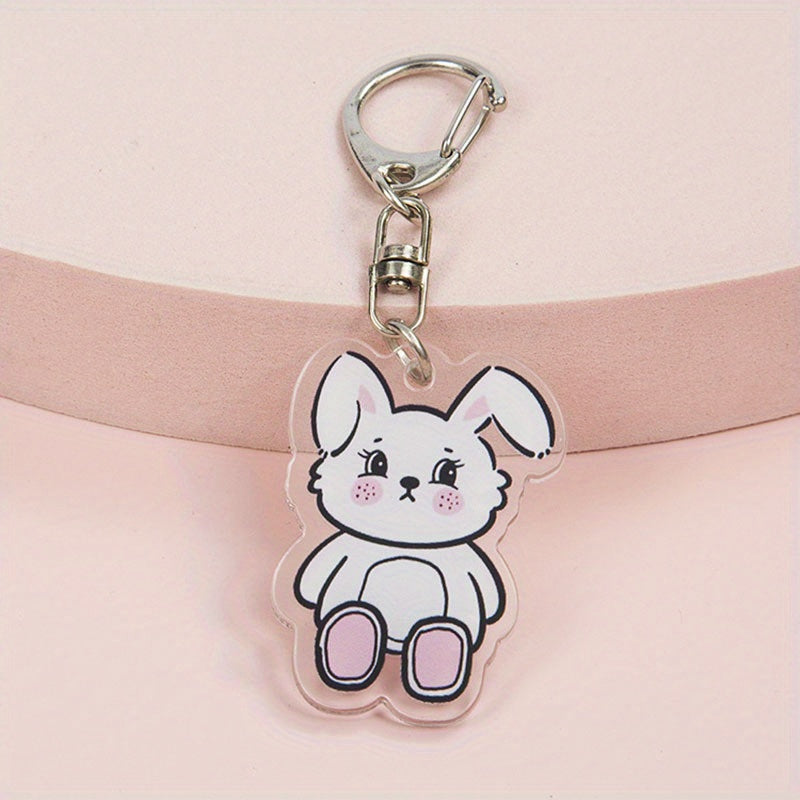 Bunny Acrylic Keychain Pendant, Bag Accessory