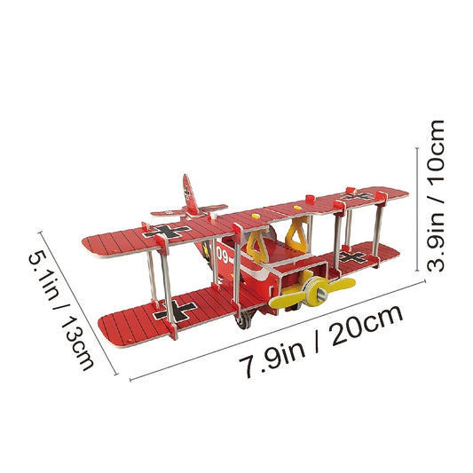 3D Red Airplane Puzzle Creative DIY Toy for Kids