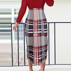  Mock Neck Bodycon Midi Dress