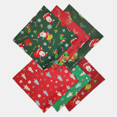 6pcs Christmas Series Twill Cloth Set for DIY Sewing Scrapbooking Quilting Craft