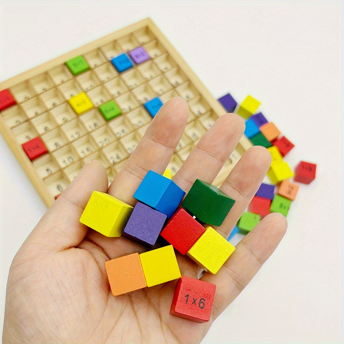 Wooden Multiplication Cube Puzzle Educational Math Learning Toy