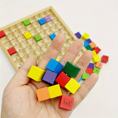 Wooden Multiplication Cube Puzzle Educational Math Learning Toy