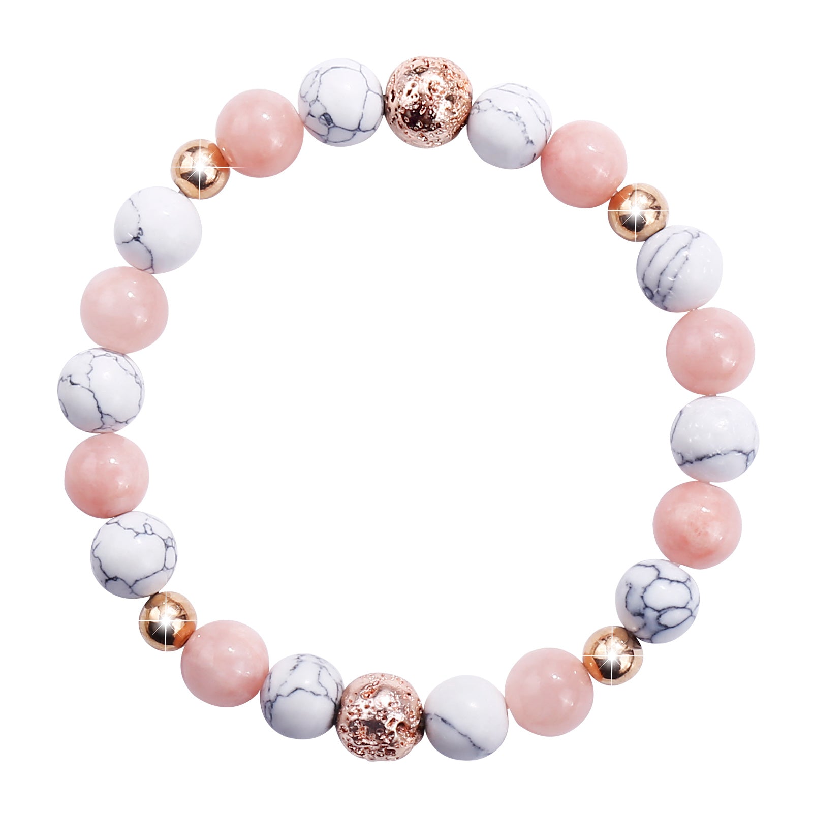 Rose Quartz Beaded Chakra Bracelet Gemstone Healing Crystal Jewelry