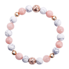 Rose Quartz Beaded Chakra Bracelet Gemstone Healing Crystal Jewelry