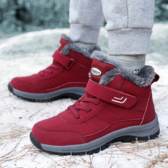 Burgundy Thermal Snow Boots Women Waterproof Non-slip Shoes Fall Winter