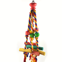 Colorful Parrot Toy with Beads and Wood Block