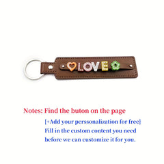 Brown Pet Memorial Keychain Customizable Colorful Letter Rhinestone 8 Letters