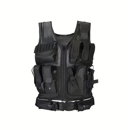 Outdoor Men's Vest With Detachable Belt And Holster