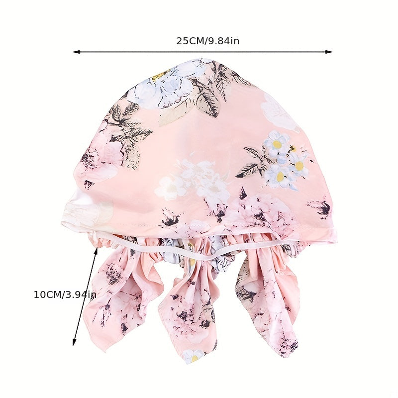 Pink Satin Turban Head Wrap Bonnet Chemo Hat Elastic Hijab Cap Beanie