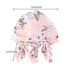 Pink Satin Turban Head Wrap Bonnet Chemo Hat Elastic Hijab Cap Beanie